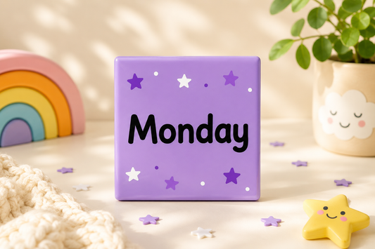 Educational days of the week magnets for kids featuring Monday through Sunday, designed for hands-on learning and early childhood education.