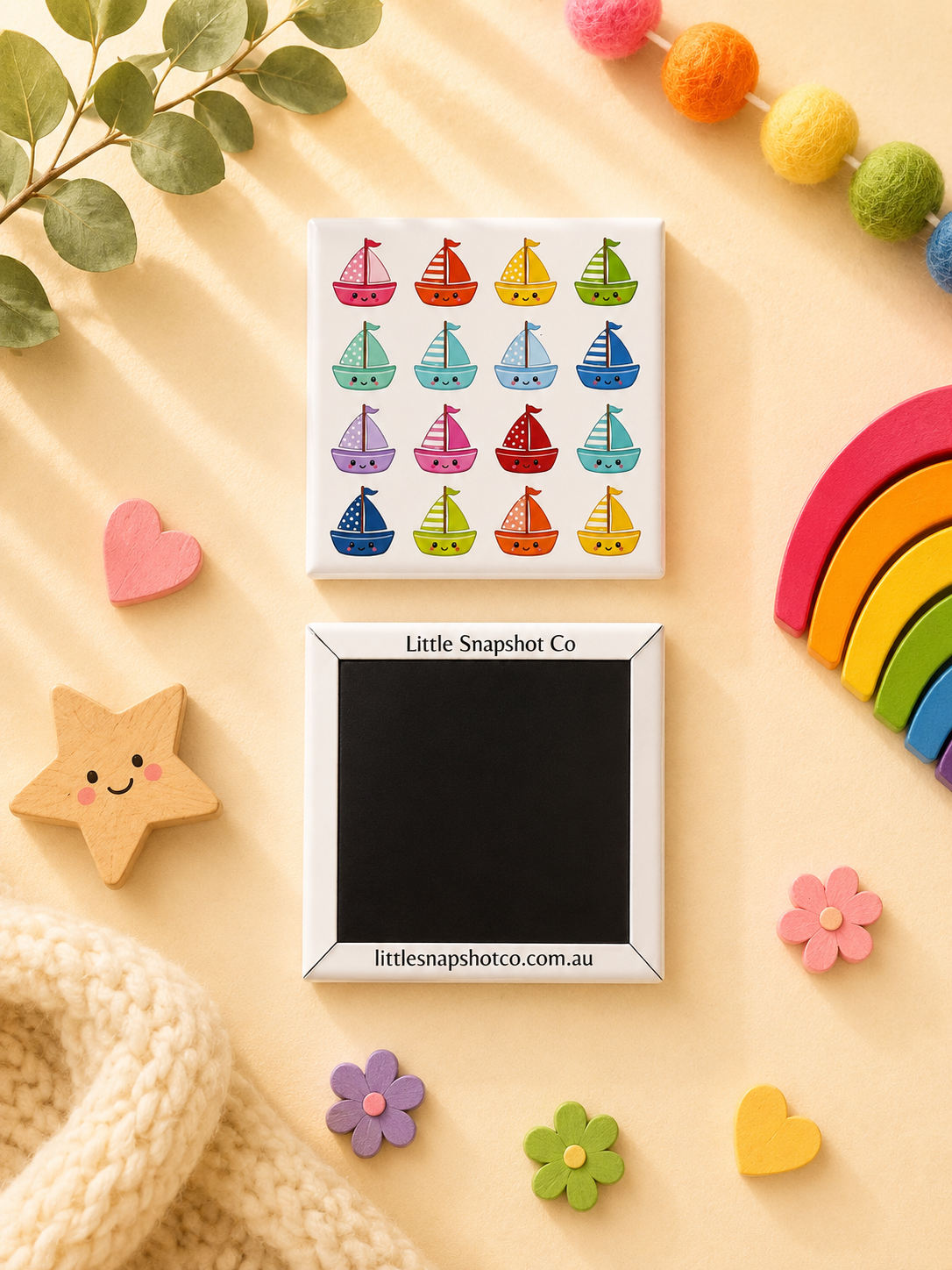 Educational counting magnet with 16 colourful boats to teach counting, number recognition and early maths skills for preschool, kindergarten and homeschool.