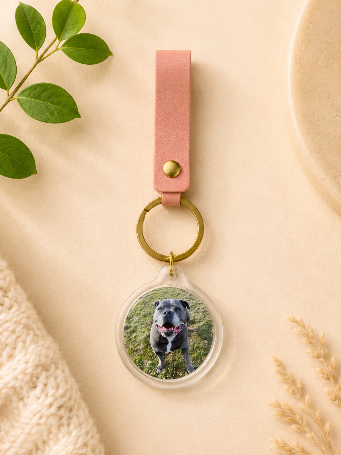 Personalised pet photo keychain featuring a custom dog photo, creating a thoughtful keepsake gift for pet lovers by Little Snapshot Co.