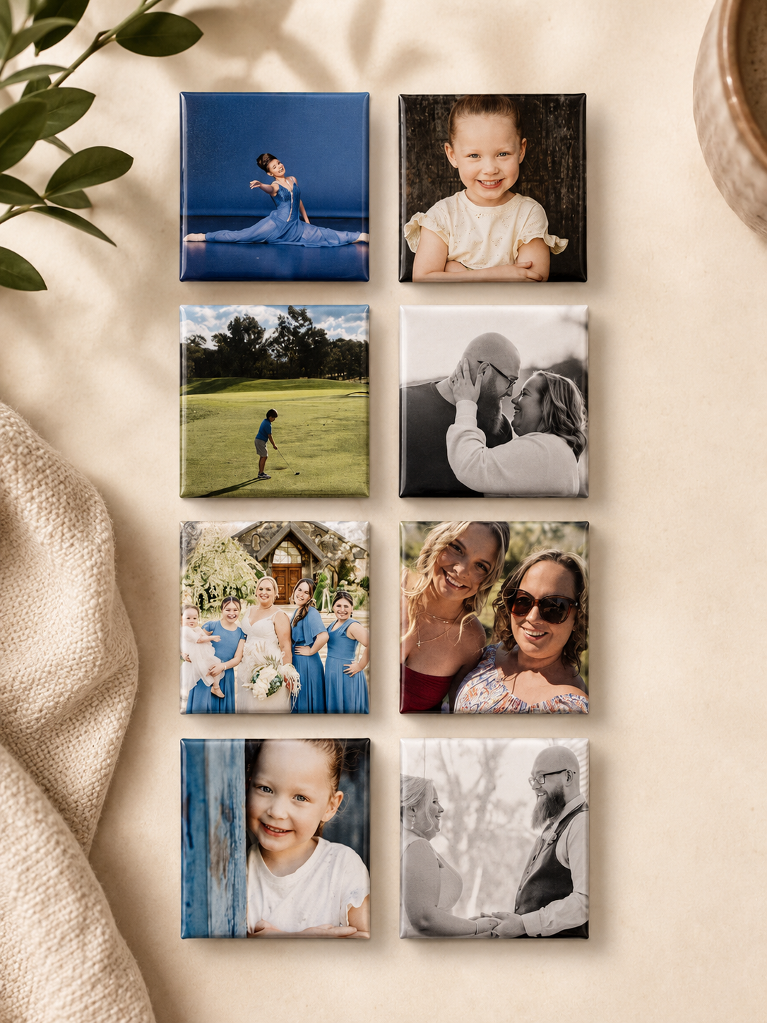 Personalised wedding photo magnets featuring wedding, family and special memories, printed in Australia by Little Snapshot Co.